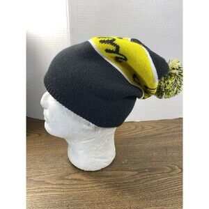 BURTON Forum Beanie Hat Pom Pom Yellow Black Snowboarding Outdoors Warm OSFA